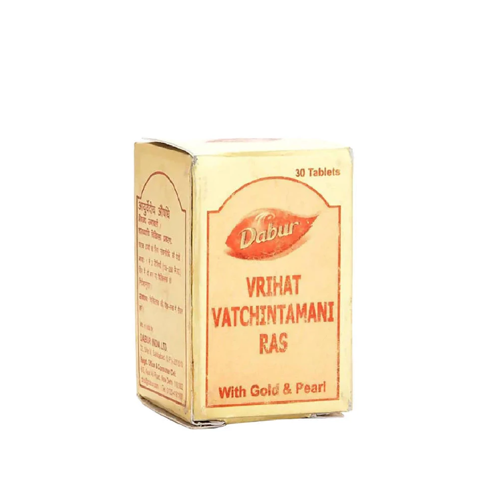 Dabur Vrihat Vatchintamani Ras With Gold And Pearl, 30 Tablets-1.webp